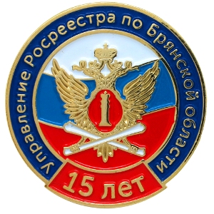 Юбилейные значки 15 лет на заказ с цветными эмалями